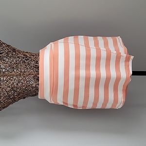 Athleta ribbon striped faux wrap skirt white peach womens size M